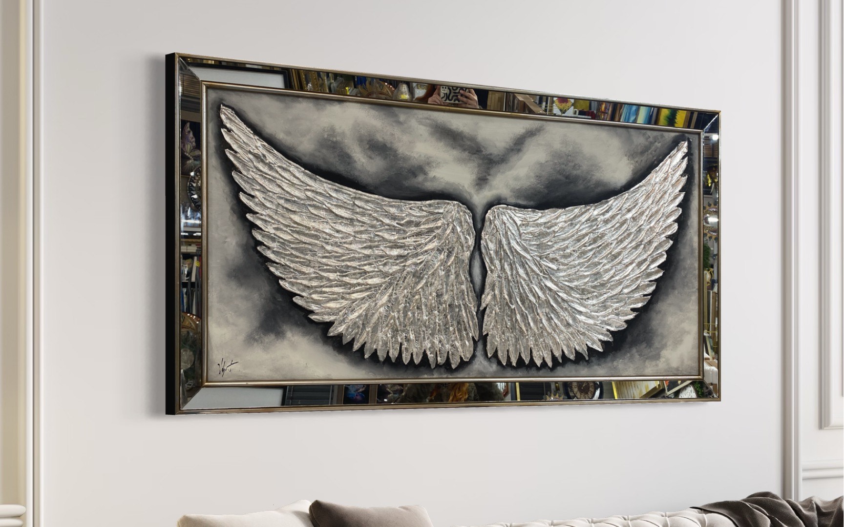 CUADRO ALAS PINTADO  DECORATIVO   2