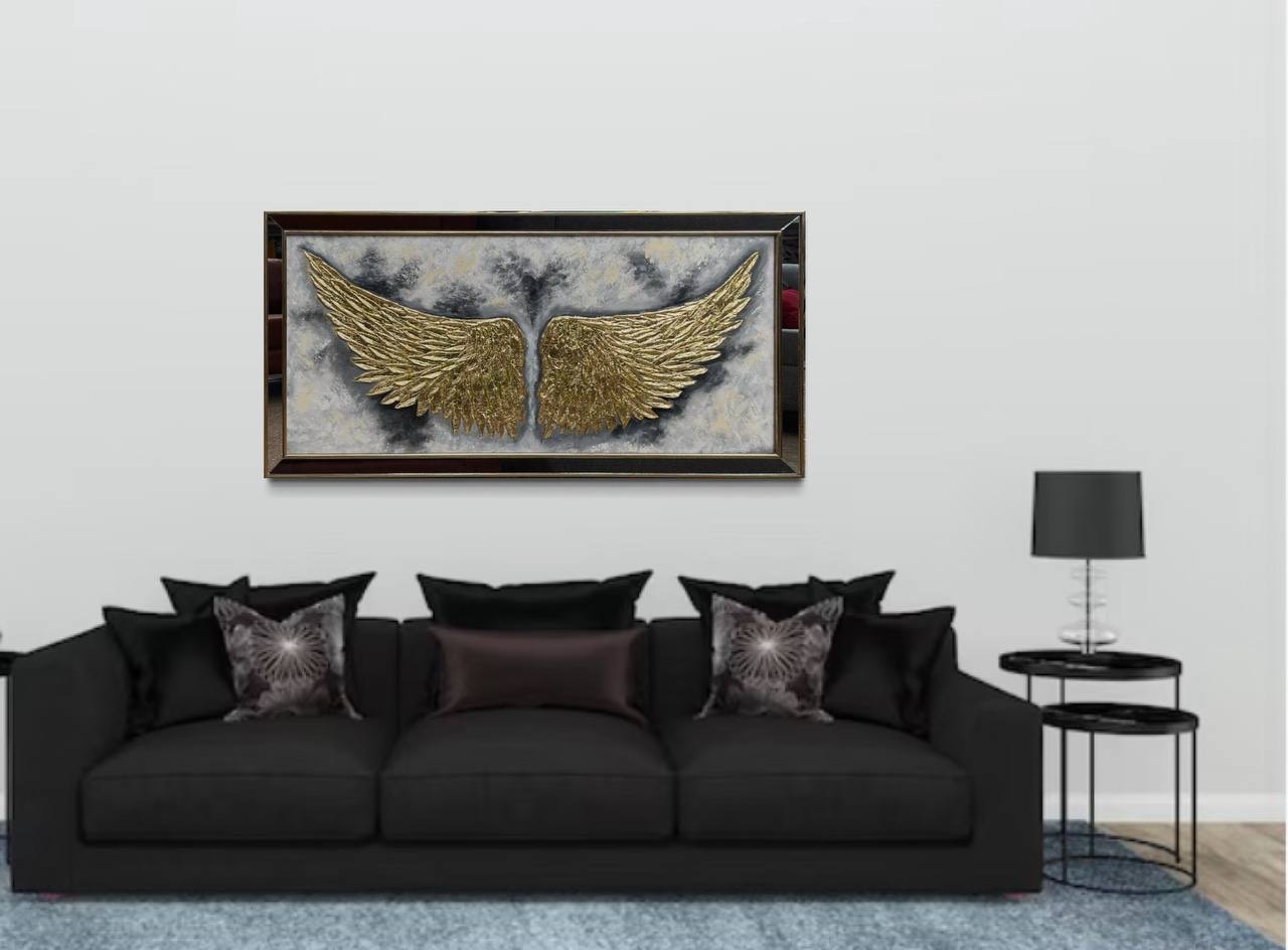 CUADRO ALAS PINTADO  DECORATIVO   6