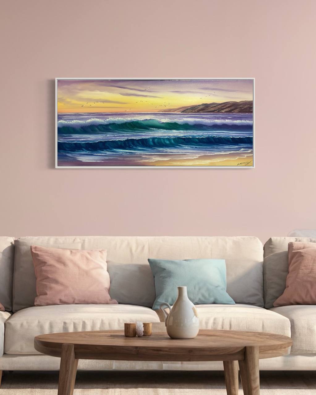 CUADROS DE MAR MARCO PEGADO A LA TELA  2