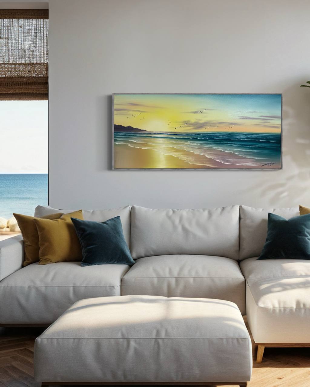 CUADROS DE MAR MARCO PEGADO A LA TELA  3