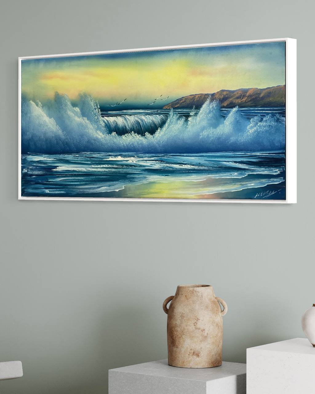 CUADROS DE MAR MARCO PEGADO A LA TELA  4