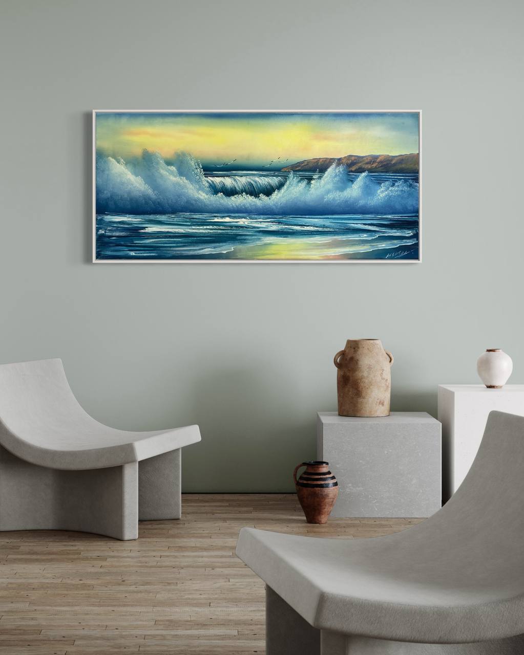 CUADROS DE MAR MARCO PEGADO A LA TELA  5