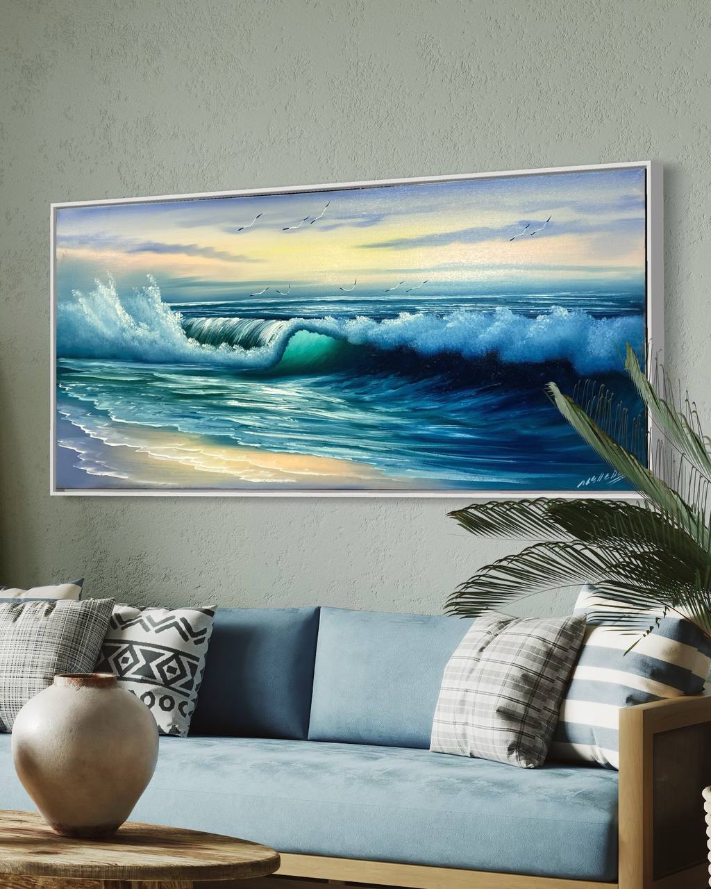 CUADROS DE MAR MARCO PEGADO A LA TELA  6