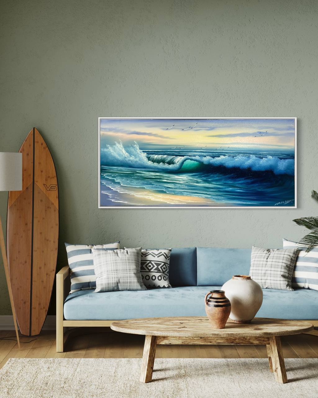 CUADROS DE MAR MARCO PEGADO A LA TELA  7