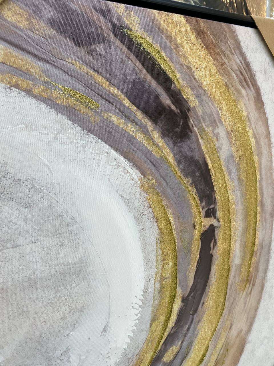 CUADRO TRIPTICO LINEAS DORADO C/MARCO 5