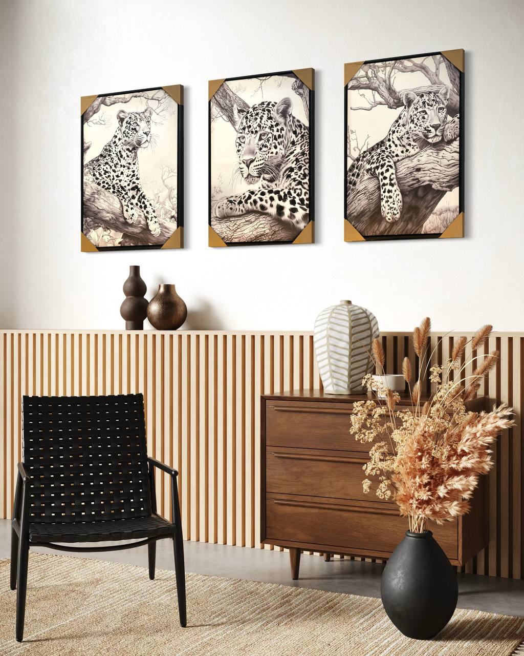 CUADRO TRIPTICO PUMA C/MARCO 1