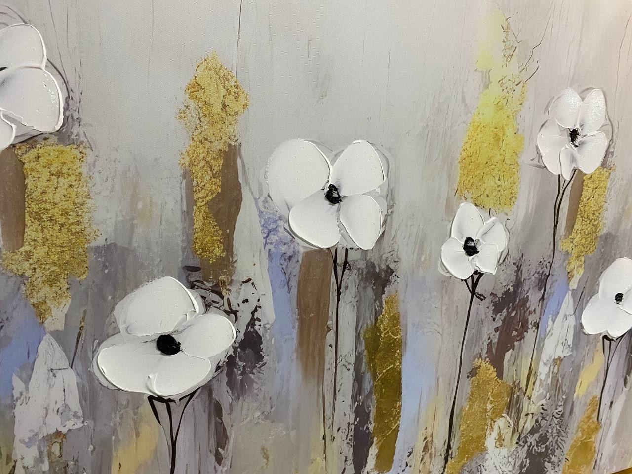 CUADRO FLORES DORADAS 3