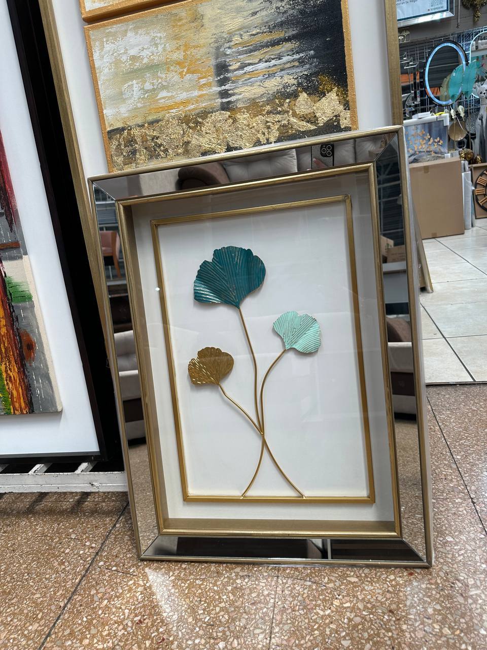 CUADROS ESPEJADO  VIDRIO MODELO FLORES 4