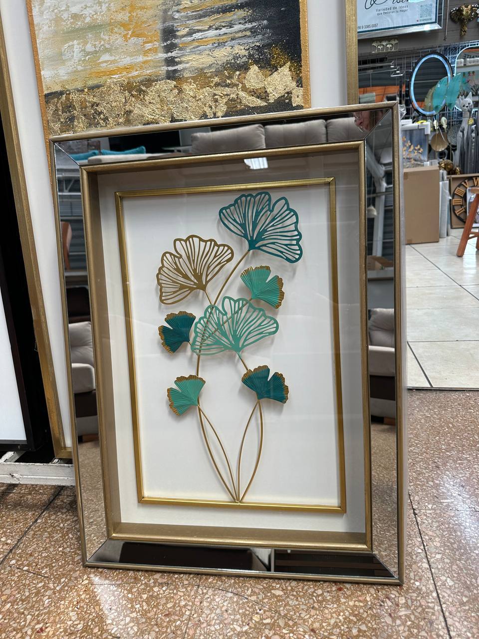 CUADROS ESPEJADO  VIDRIO MODELO FLORES 5