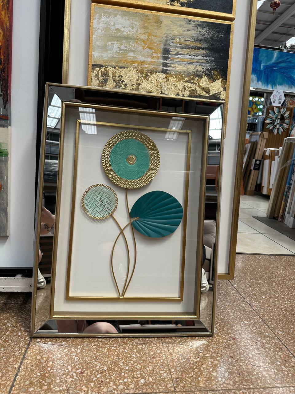 CUADROS ESPEJADO  VIDRIO MODELO FLORES 6