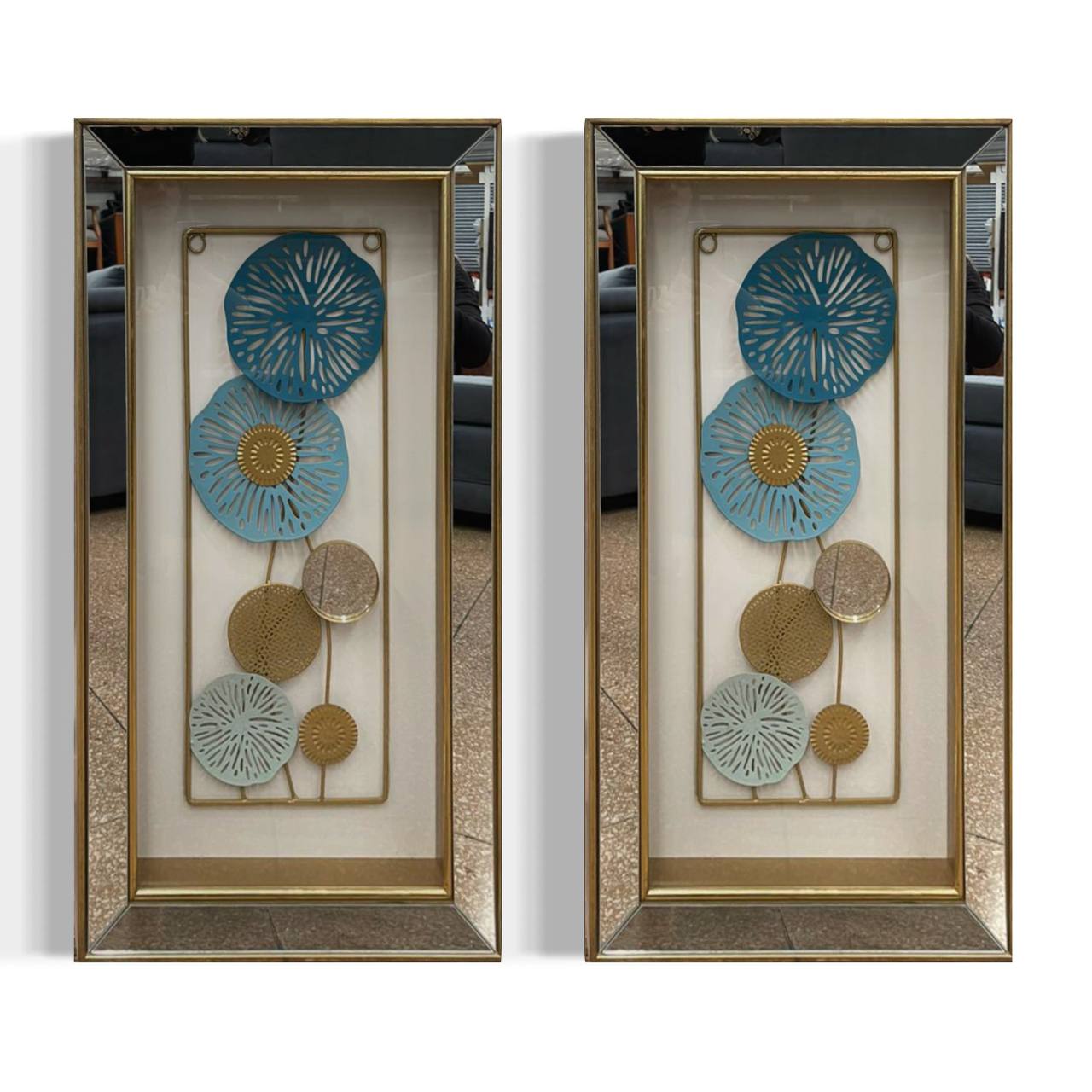 SET CUADROS ESPEJADOS FLORES  2