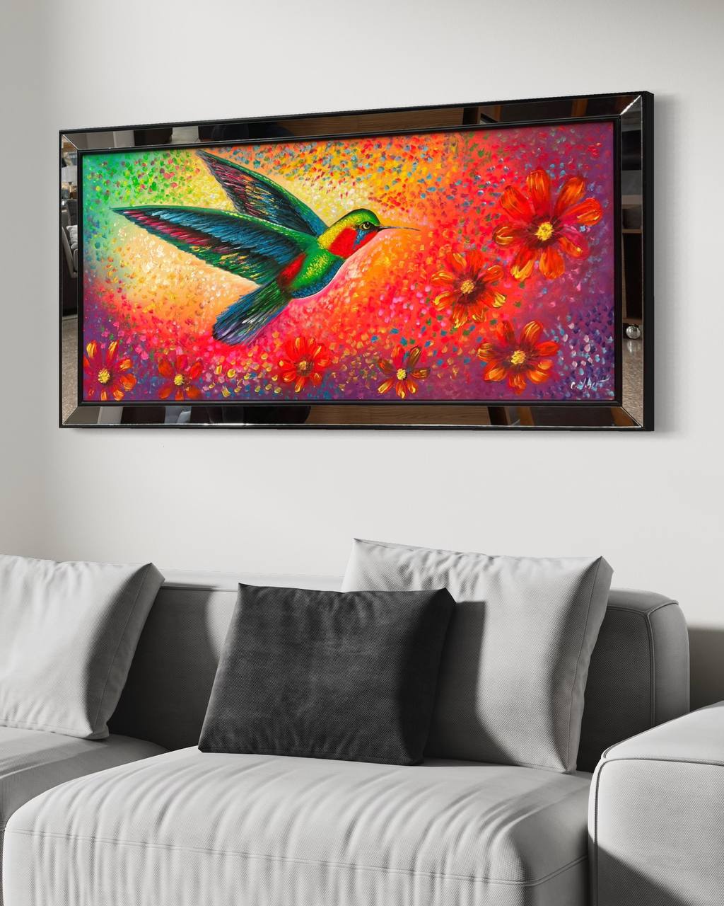 Vuelo de Color: Colibrí y Flores Radiantes 2