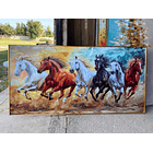 Cuadro Porcelana Caballos Corriendo  2