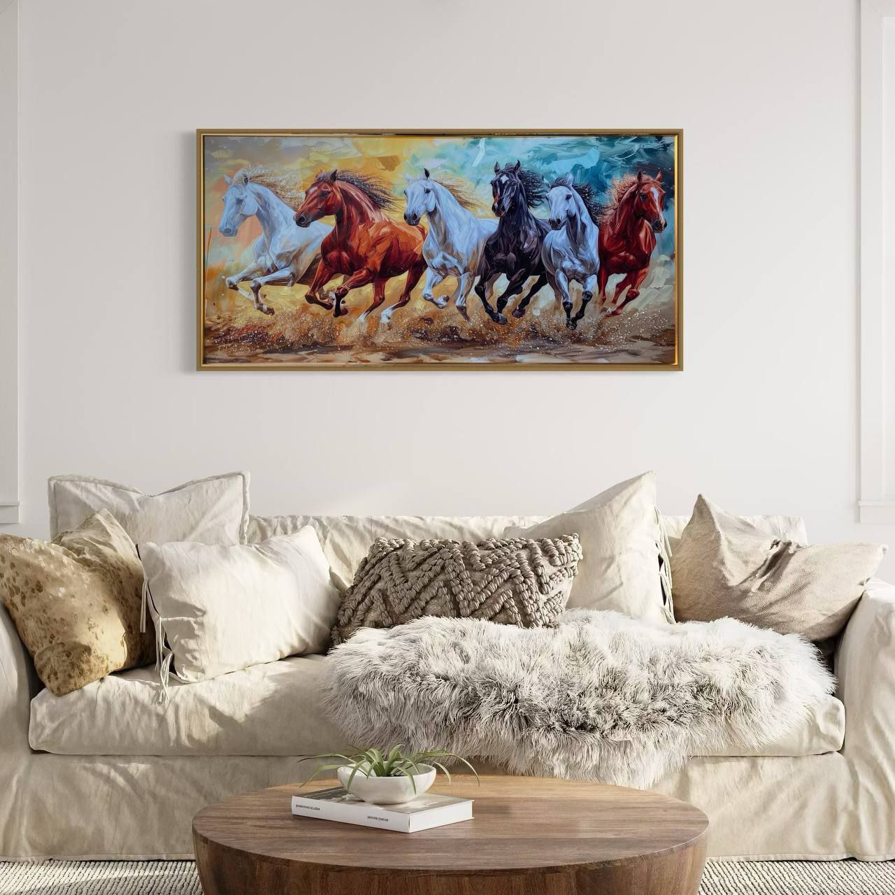 Cuadro Porcelana Caballos Corriendo  1