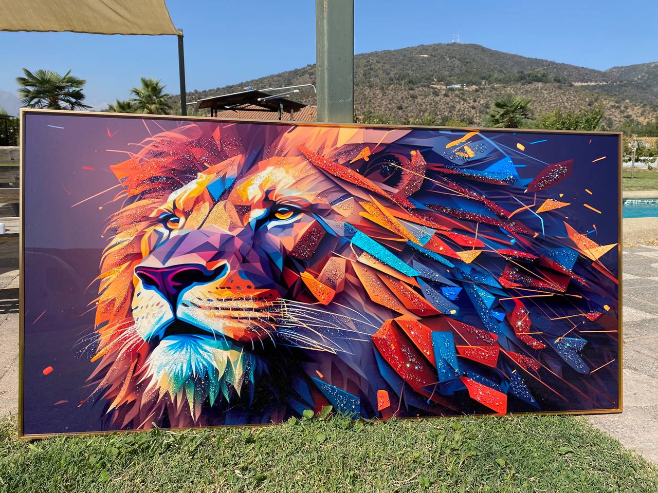 Cuadro Cara Leon Colores  2