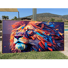 Cuadro Cara Leon Colores  2