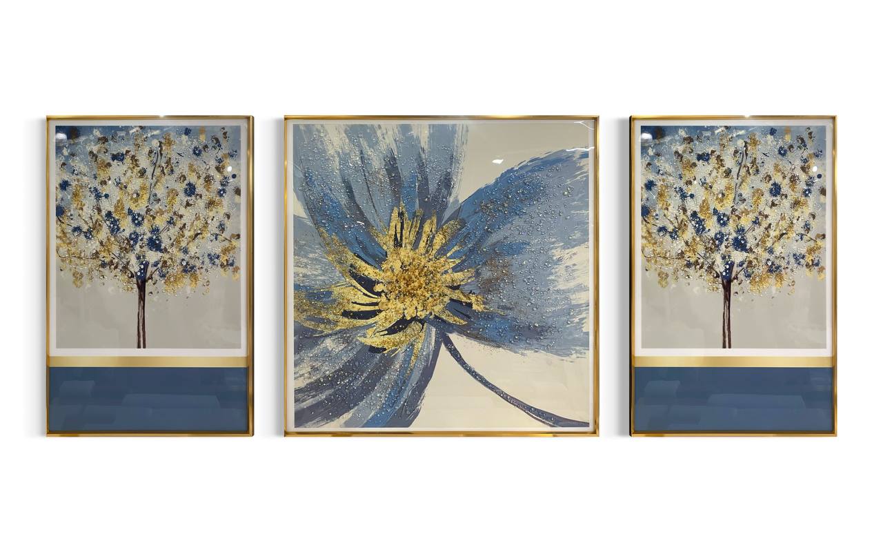 Cuadro Tríptico Porcelana Arbol  2