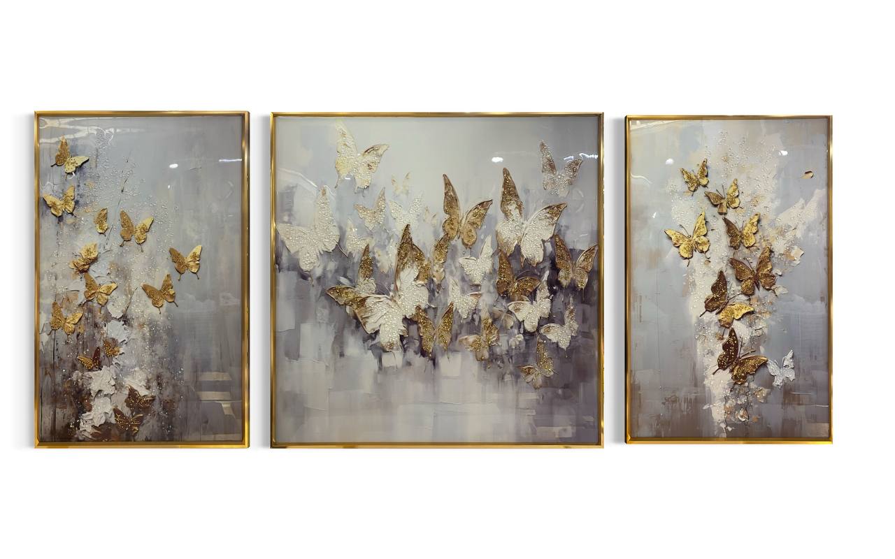 Cuadro Triptico Mariposa  2