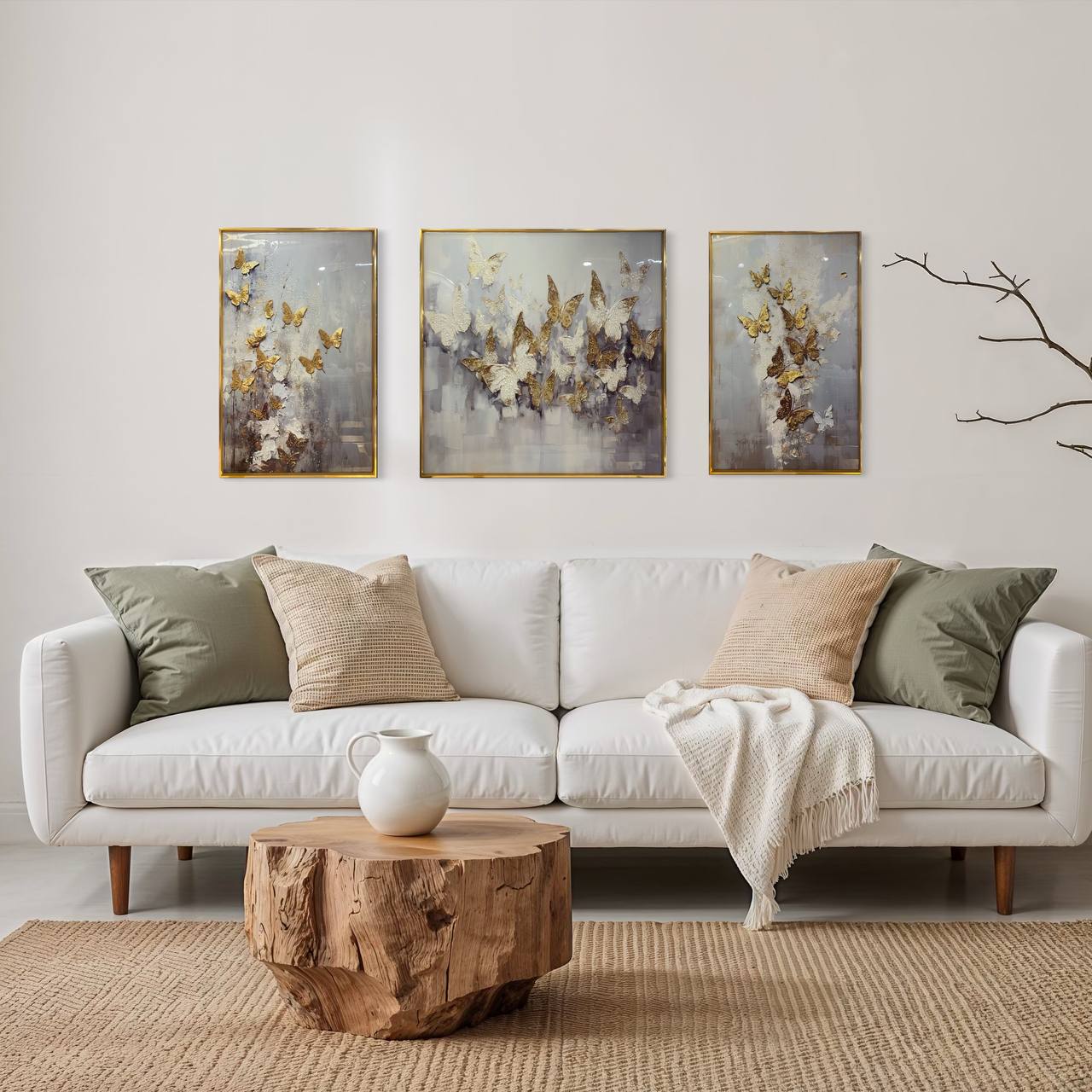 Cuadro Triptico Mariposa  1