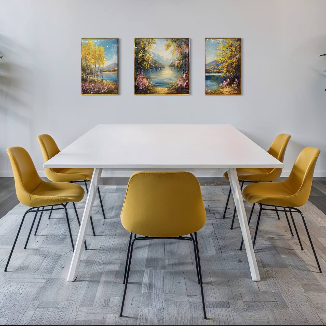 Cuadro Tríptico Jardin Primavera  1