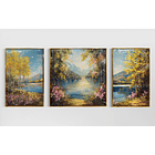 Cuadro Tríptico Jardin Primavera  2