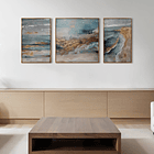 Cuadro Triptico Olas Abstractas  1
