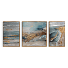 Cuadro Triptico Olas Abstractas  2