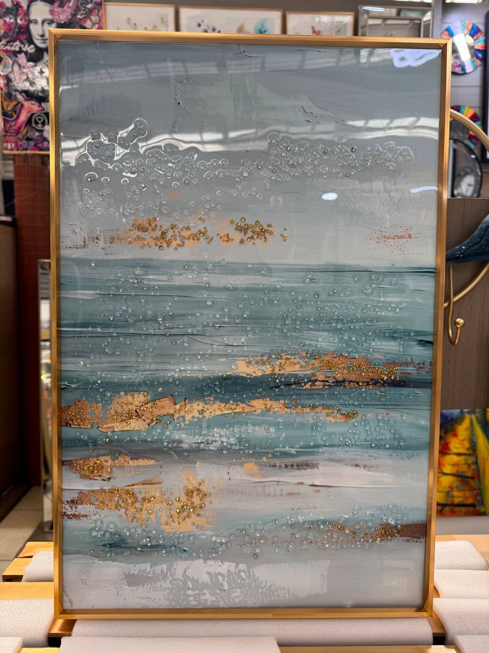 Cuadro Triptico Olas Abstractas  3