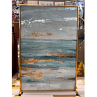 Cuadro Triptico Olas Abstractas  3