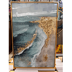 Cuadro Triptico Olas Abstractas  4