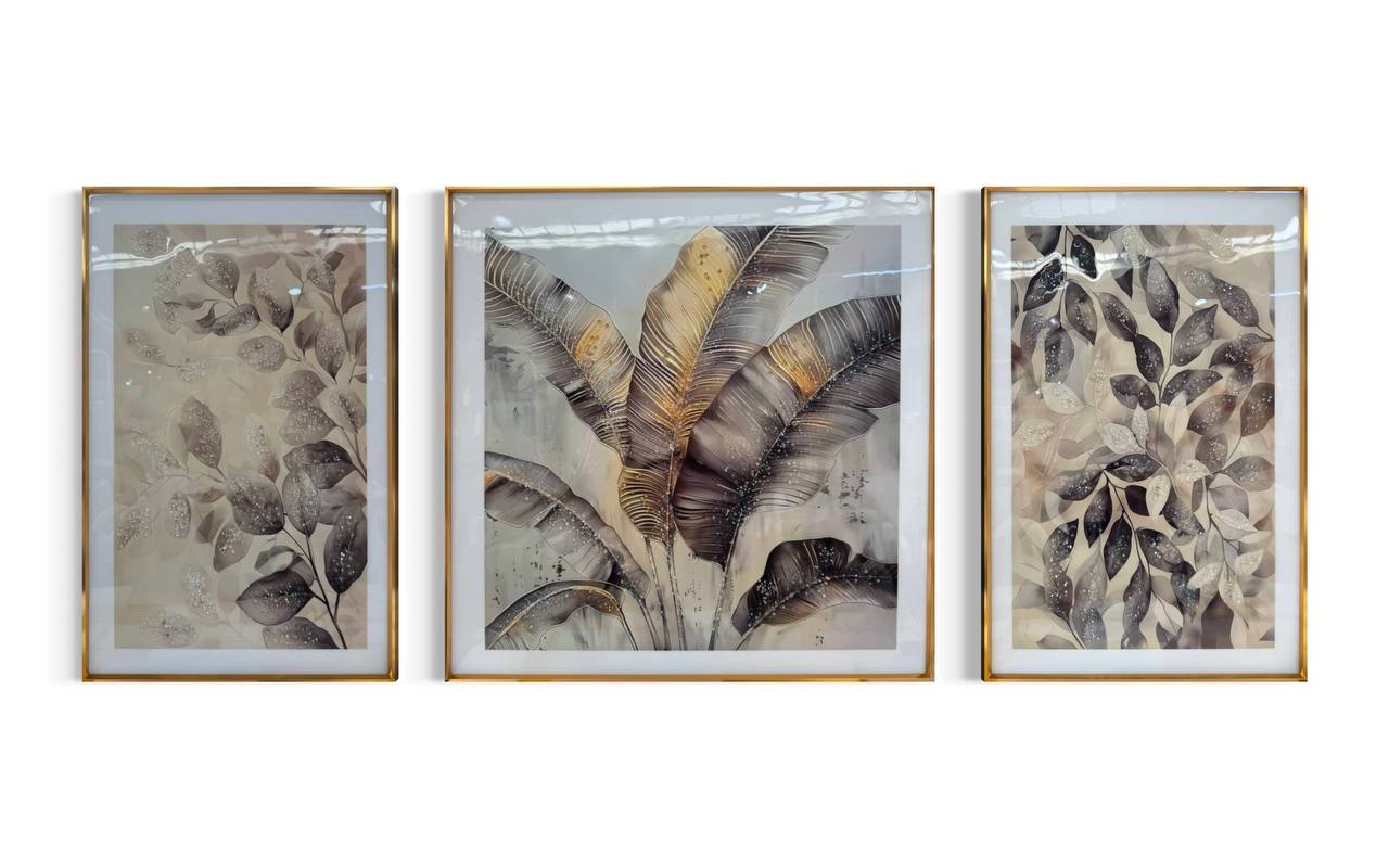 Cuadro Tríptico Hojas  2