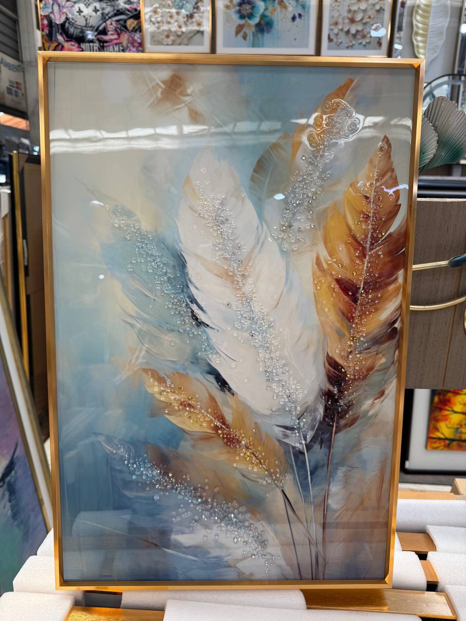 Cuadro Triptico Plumas  3