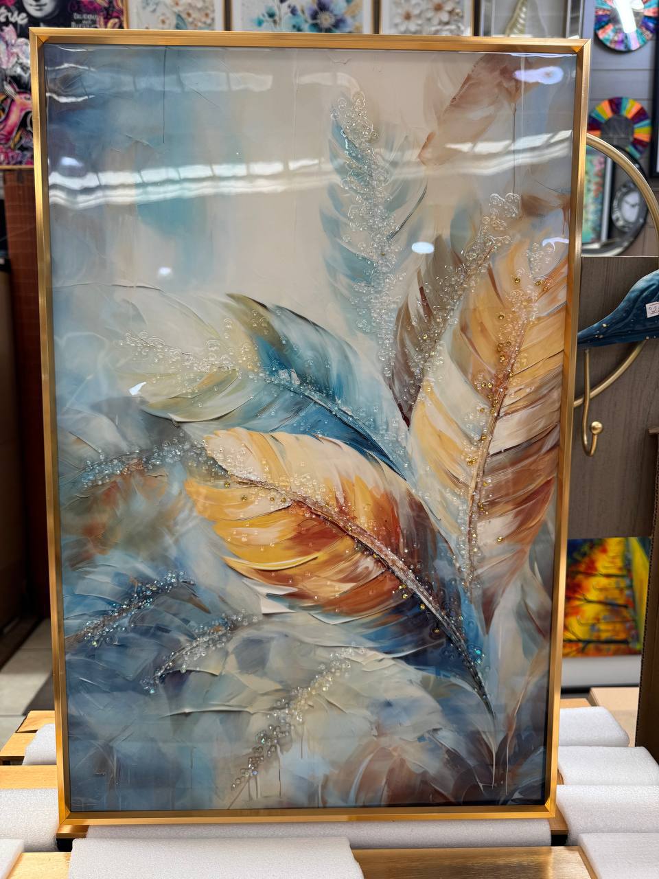 Cuadro Triptico Plumas  4