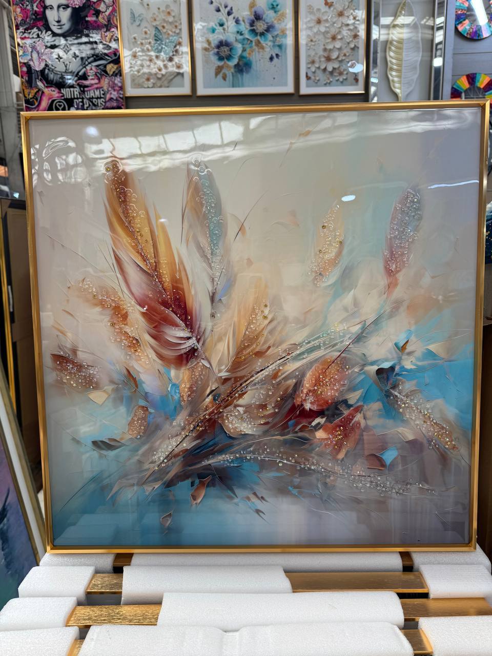 Cuadro Triptico Plumas  5