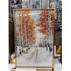 Cuadro Tríptico Bosque Nevado  3