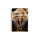 Cuadro Porcelana Elefantes Luna  3