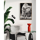 Cuadro Porcelana Familia Leones  1