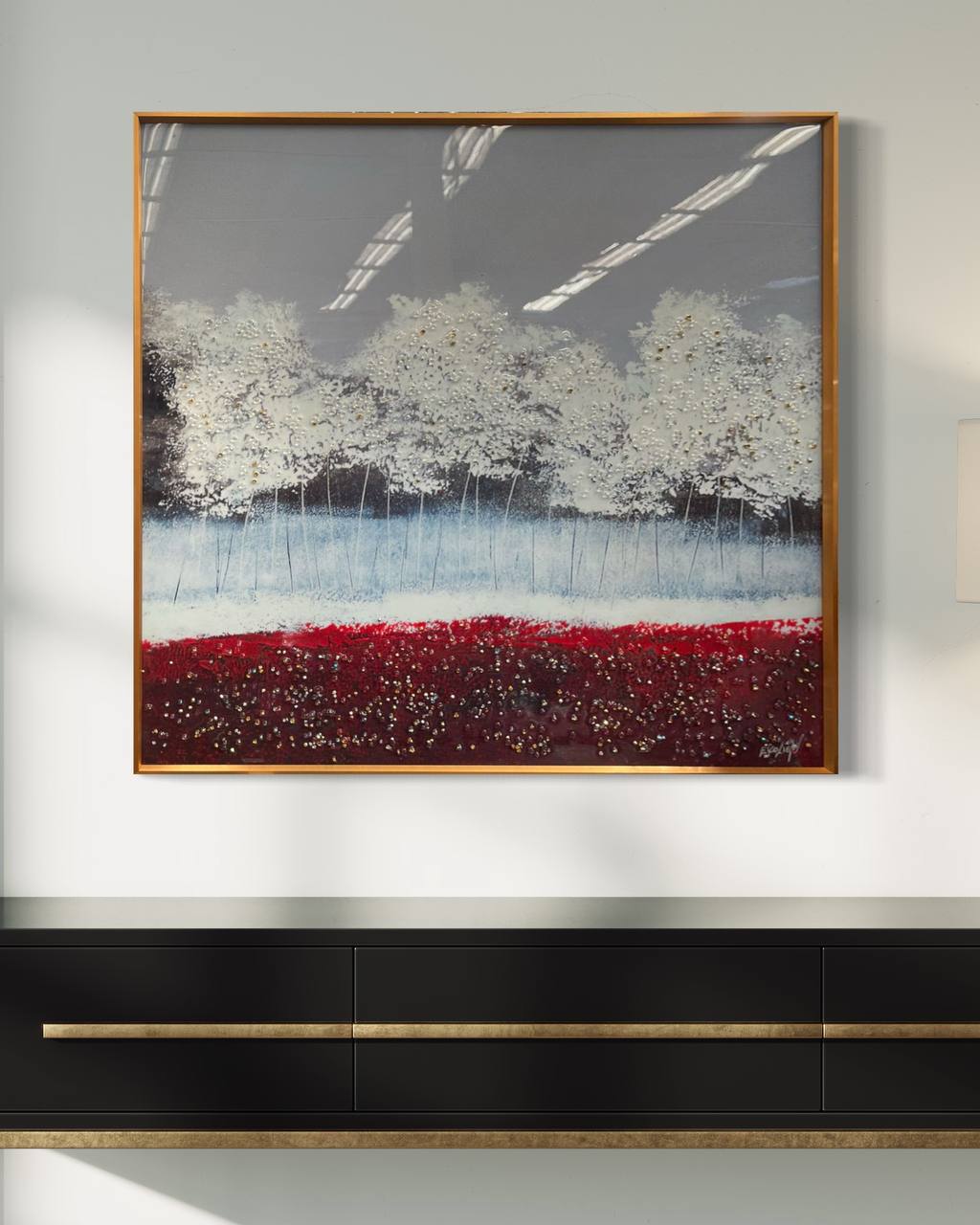 Cuadro Porcelana Bosque Nevado  1