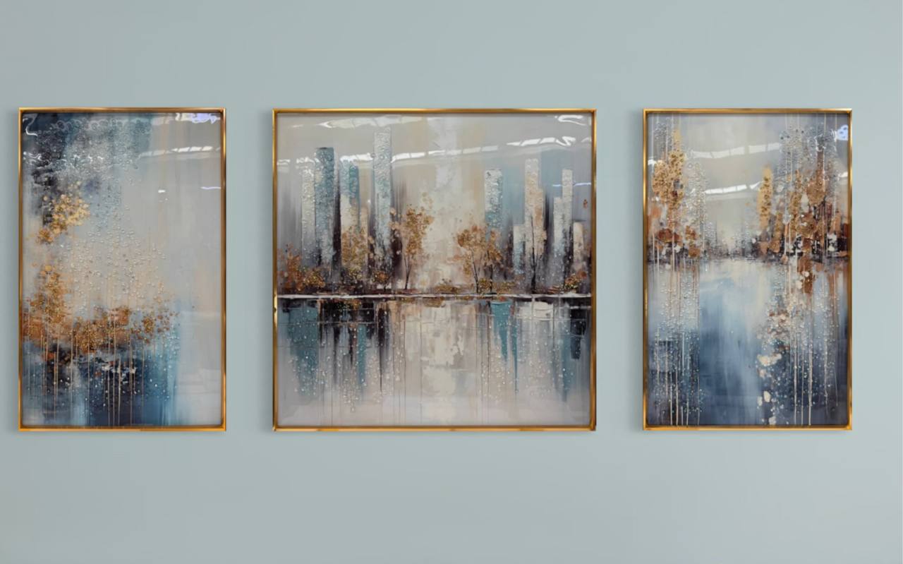 Cuadro Triptico Porcelana Diseño Mariana  2