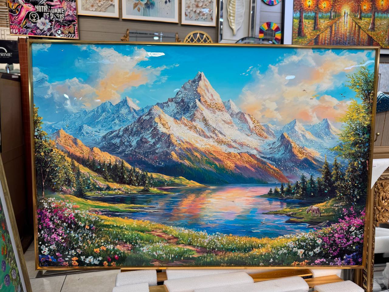 Cuadro Porcelana Montaña Lago  4