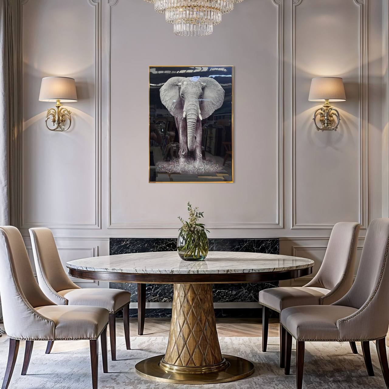 Cuadro Porcelana Elefante  1