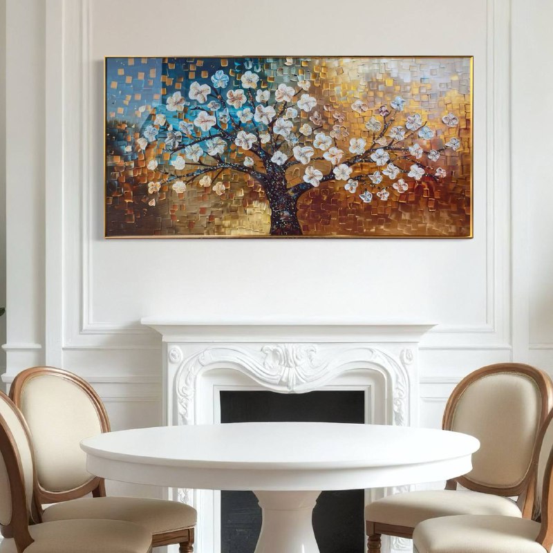 Cuadro Porcelana Árbol Con Flores 
