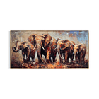 Cuadro Porcelana Familia Elefantes  2