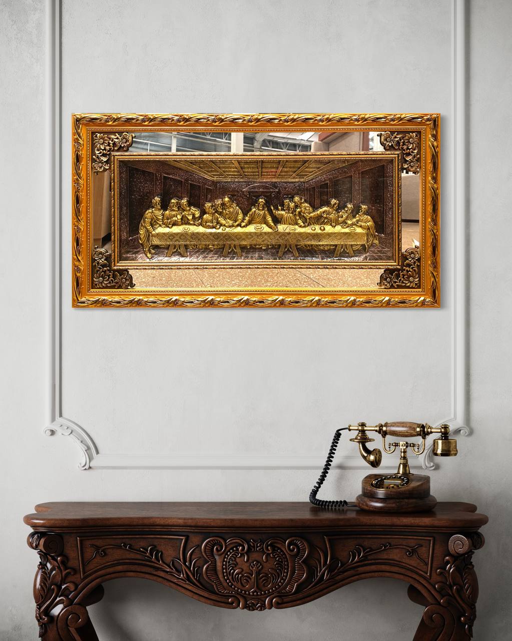 Cuadro Ultima Cena Mediano Dorado  1