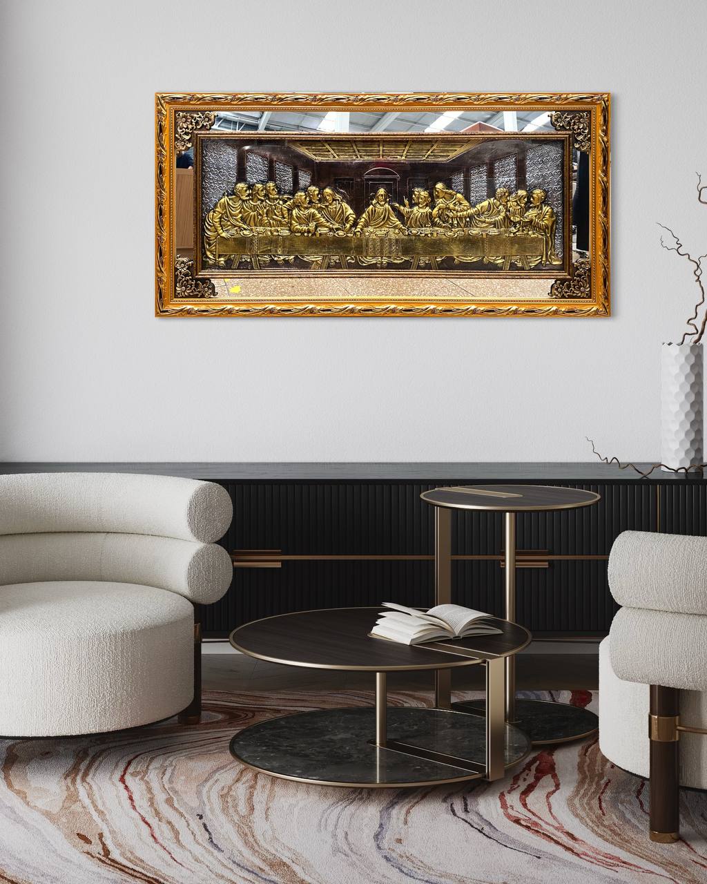 Cuadro Ultima Cena Mediano Dorado  2