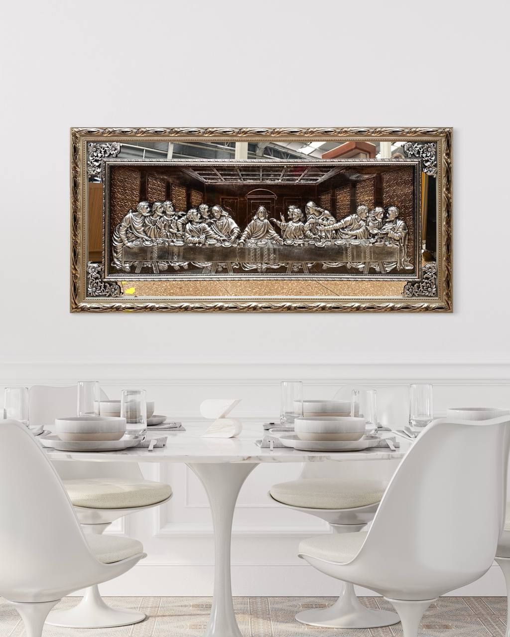 Cuadro Ultima Cena Grande plateada 2