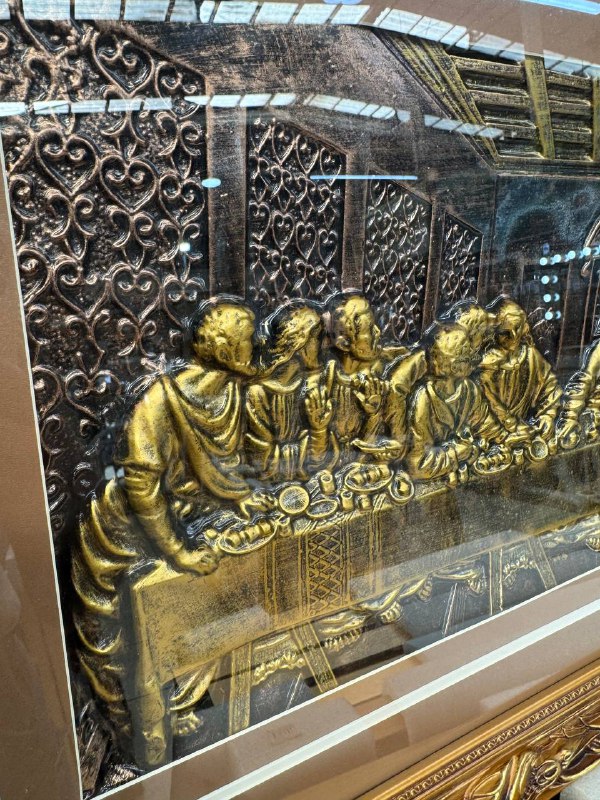 Cuadro Ultima Cena Pequeño Dorado  3