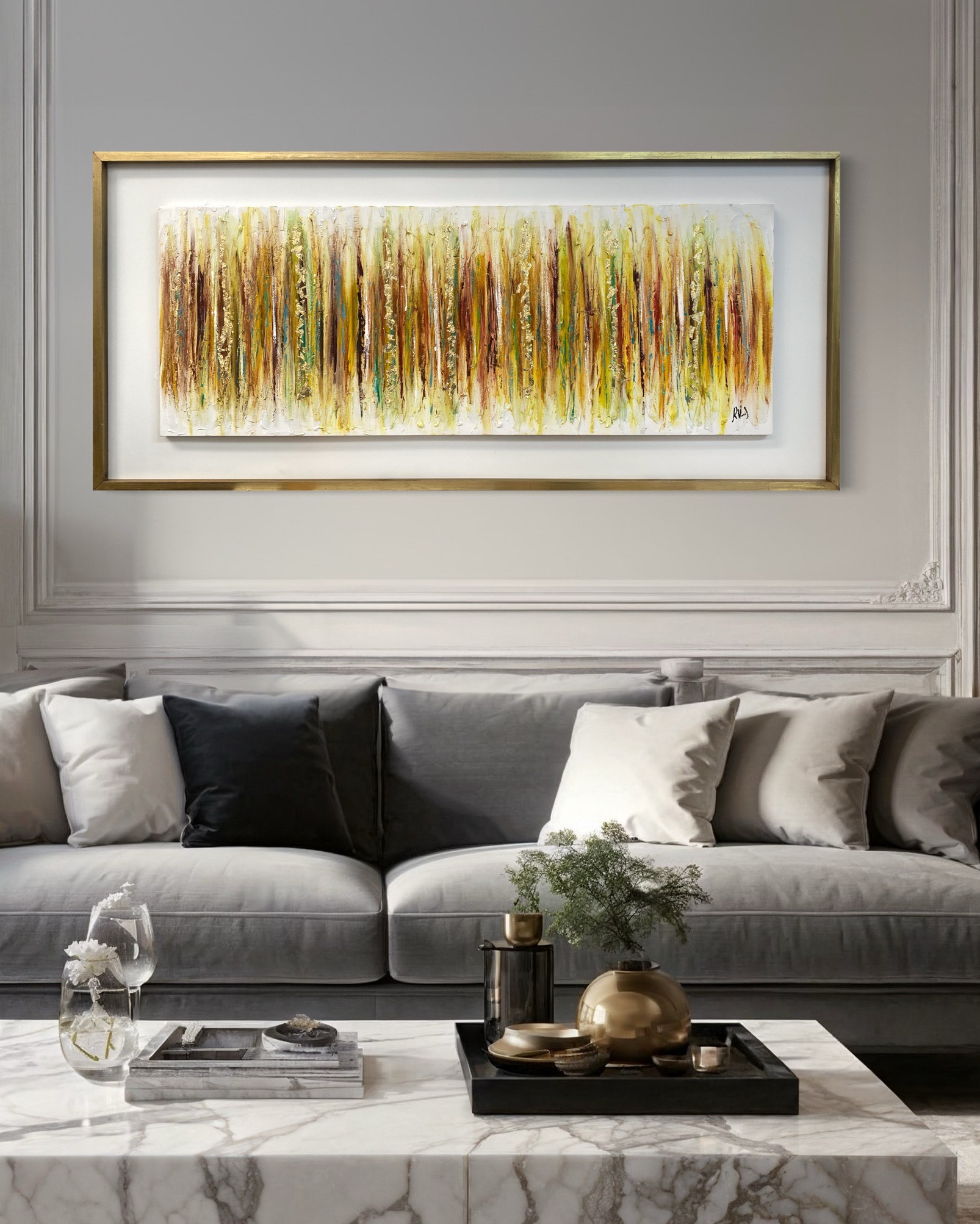 Cuadro Abstracto Dorado  1