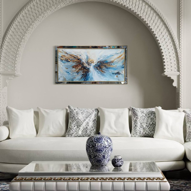 Cuadro Ángel de Porcelana con Piedras  1