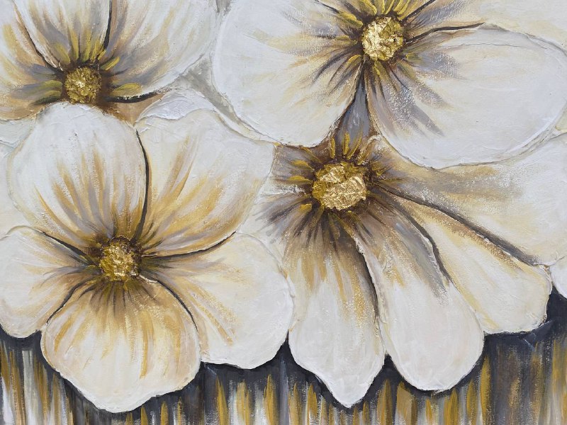 Diseño Flores Blancas Doradas 3